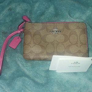 Brand new authentic pink coach wallet/wristlet